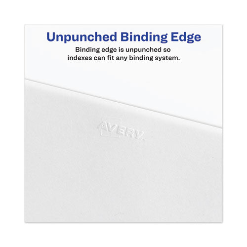 Avery-style Preprinted Legal Side Tab Divider, 26-tab, Exhibit V, 11 X 8.5, White, 25/pack, (1392).