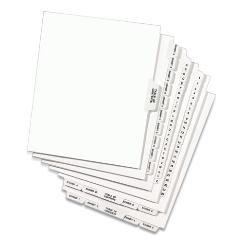 Avery-style Preprinted Legal Side Tab Divider, 26-tab, Exhibit V, 11 X 8.5, White, 25/pack, (1392).
