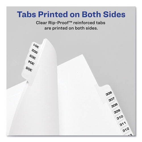 Preprinted Legal Exhibit Side Tab Index Dividers, Avery Style, 26-tab, A To Z, 11 X 8.5, White, 1 Set, (1400).