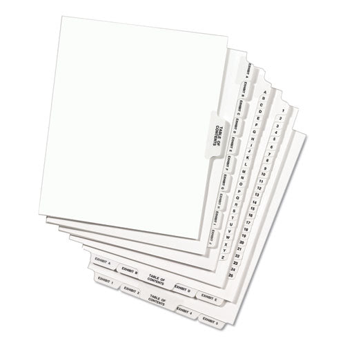 Preprinted Legal Exhibit Side Tab Index Dividers, Avery Style, 26-tab, D, 11 X 8.5, White, 25/pack, (1404.)