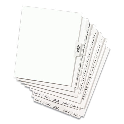 Preprinted Legal Exhibit Side Tab Index Dividers,Avery Style, 26-tab, E, 11 X 8.5, White, 25/pack, (1405)