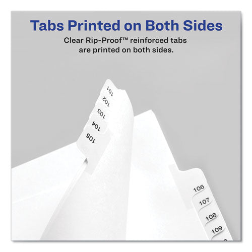 Preprinted Legal Exhibit Side Tab Index Dividers,Allstate Style, 26-tab, A To Z, 11 X 8.5, White, 1 Set, (1700)