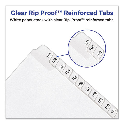 Preprinted Legal Exhibit Side Tab Index Dividers, Allstate Style, 25-tab, 1 To 25, 11 X 8.5, White, 1 Set, (1701).