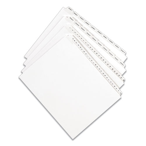 Preprinted Legal Exhibit Side Tab Index Dividers, Allstate Style, 25-tab, 1 To 25, 11 X 8.5, White, 1 Set, (1701).