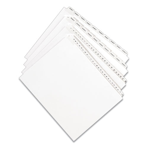 Preprinted Legal Exhibit Side Tab Index Dividers, Allstate Style, 25-tab, 101 To 125, 11 X 8.5, White, 1 Set, (1705).