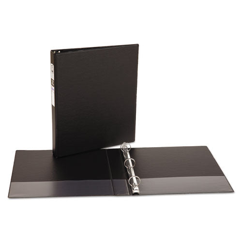 Economy Non-view Binder With Round Rings, 3 Rings, 1" Capacity, 11 X 8.5, Black, (3301).