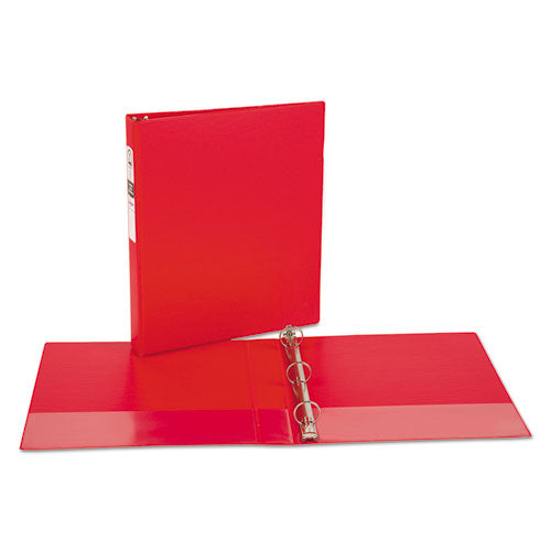 Economy Non-view Binder With Round Rings, 3 Rings, 1" Capacity, 11 X 8.5, Red, (3310).