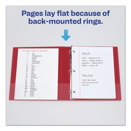 Economy Non-view Binder With Round Rings, 3 Rings, 1" Capacity, 11 X 8.5, Red, (3310).