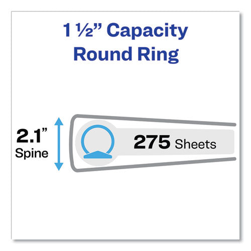 Economy Non-view Binder With Round Rings, 3 Rings, 1.5" Capacity, 11 X 8.5, Blue, (3400).