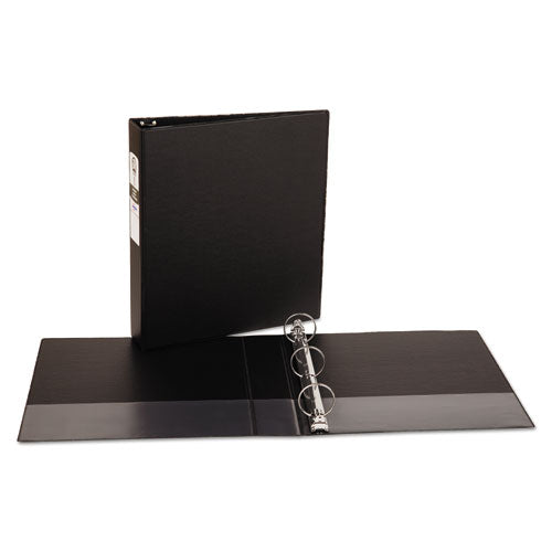 Economy Non-view Binder With Round Rings, 3 Rings, 1.5" Capacity, 11 X 8.5, Black, (3401).