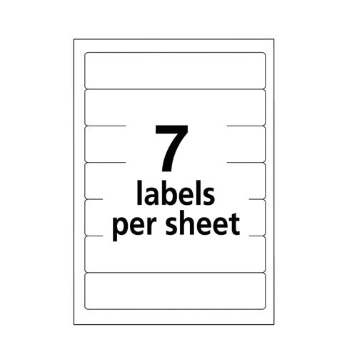 Printable 4" X 6" - Permanent File Folder Labels, 0.69 X 3.44, White, 7/sheet, 36 Sheets/pack, (5200).