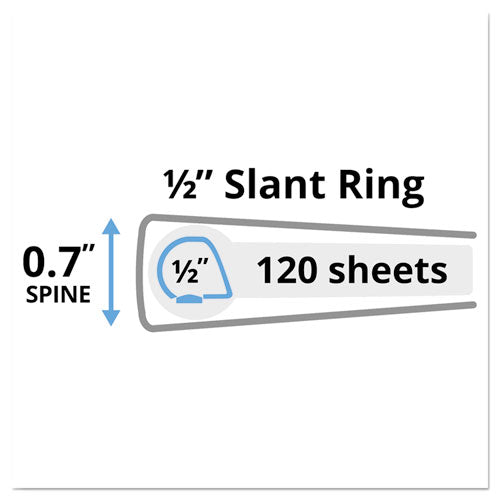 Heavy-duty Non Stick View Binder With Durahinge And Slant Rings, 3 Rings, 0.5" Capacity, 11 X 8.5, Black, (5233).