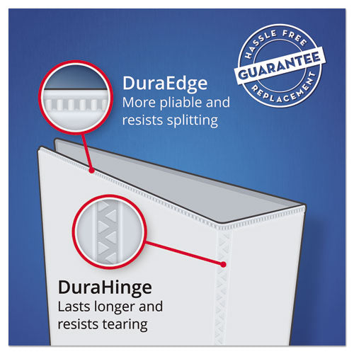 Heavy-duty Non Stick View Binder With Durahinge And Slant Rings, 3 Rings, 1.5" Capacity, 11 X 8.5, White, (5404).