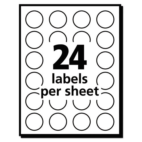 Removable Multi-use Labels, Inkjet/laser Printers, 0.75" Dia, White, 24/sheet, 42 Sheets/pack, (5408).