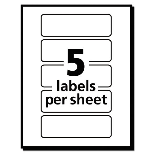 Removable Multi-use Labels, Inkjet/laser Printers, 1 X 3, White, 5/sheet, 50 Sheets/pack, (5436).