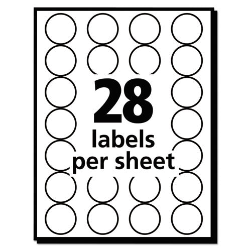 Handwrite Only Self-adhesive Removable Round Color-coding Labels, 0.75" Dia, Black, 28/sheet, 36 Sheets/pack, (5459).