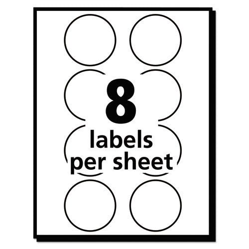 Printable Self-adhesive Removable Color-coding Labels, 1.25" Dia, Neon Red, 8/sheet, 50 Sheets/pack, (5497).