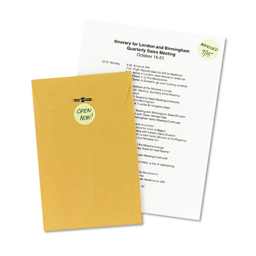 Printable Self-adhesive Removable Color-coding Labels, 1.25" Dia, Neon Yellow, 8/sheet, 50 Sheets/pack, (5499).