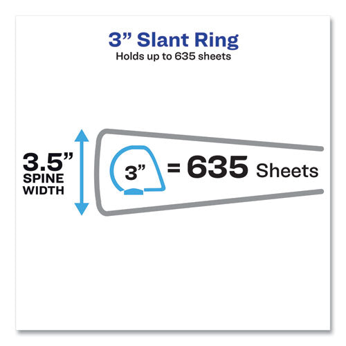 Heavy-duty Non Stick View Binder With Durahinge And Slant Rings, 3 Rings, 3" Capacity, 11 X 8.5, Black, (5600).