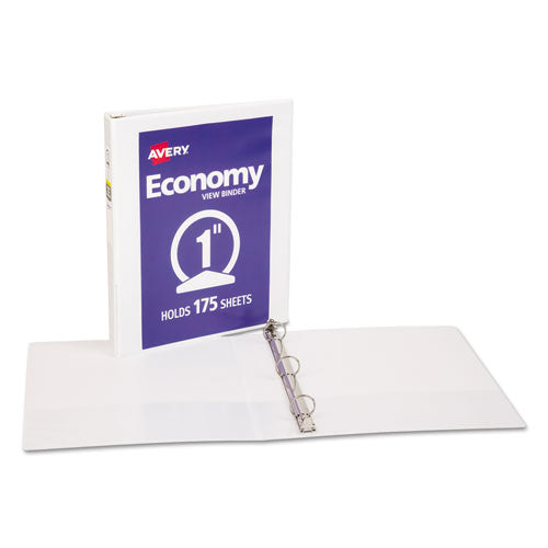 Economy View Binder With Round Rings , 3 Rings, 1" Capacity, 11 X 8.5, White, (5711).