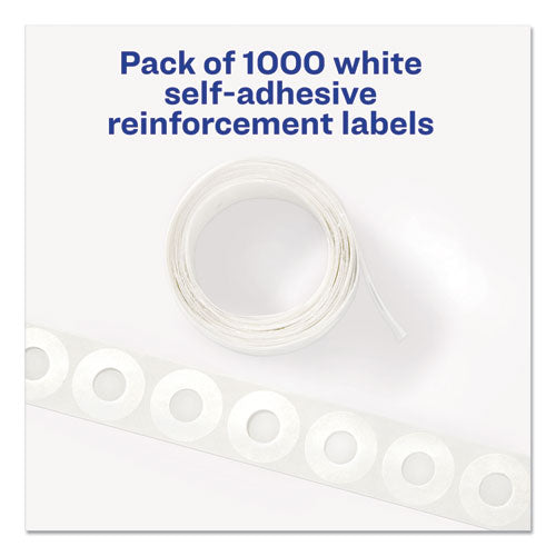 Dispenser Pack Hole Reinforcements, 0.25" Dia, White, 1,000/pack, (5720).