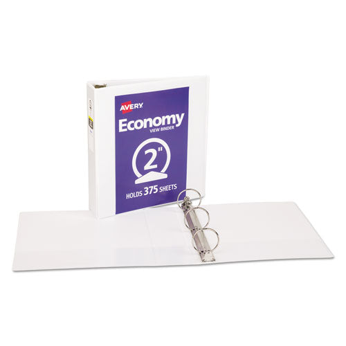 Economy View Binder With Round Rings , 3 Rings, 2" Capacity, 11 X 8.5, White, (5731).