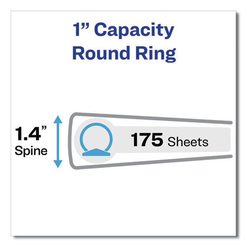 Legal Durable Non-view Binder With Round Rings, 3 Rings, 1" Capacity, 14 X 8.5, Black, (6400).