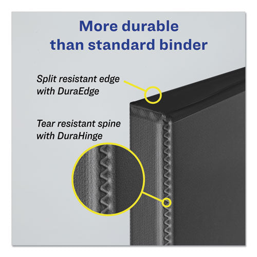 Durable Non-view Binder With Durahinge And Ezd Rings, 3 Rings, 3" Capacity, 11 X 8.5, Black, (8702).