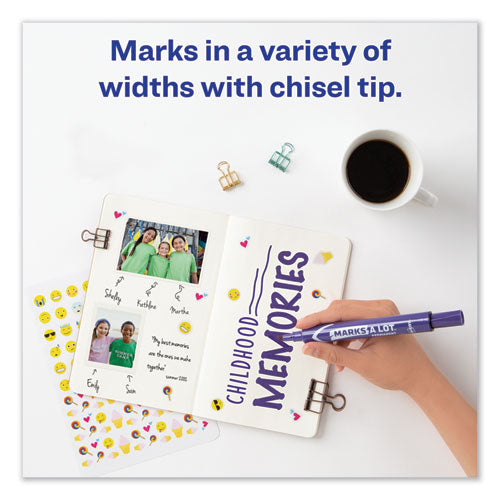 Marks A Lot Large Desk-style Permanent Marker, Broad Chisel Tip, Purple, Dozen (8884).