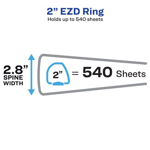 Durable View Binder With Durahinge And Ezd Rings, 3 Rings, 2" Capacity, 11 X 8.5, White, 12/carton