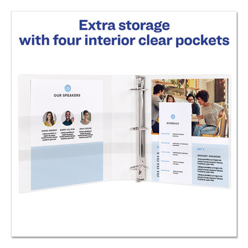 Durable View Binder With Durahinge And Ezd Rings, 3 Rings, 4" Capacity, 11 X 8.5, White, (9801).