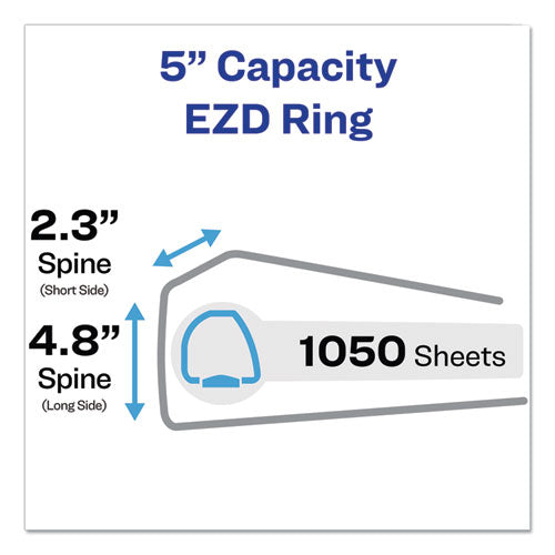 Durable View Binder With Durahinge And Ezd Rings, 3 Rings, 5" Capacity, 11 X 8.5, Black, (9900).