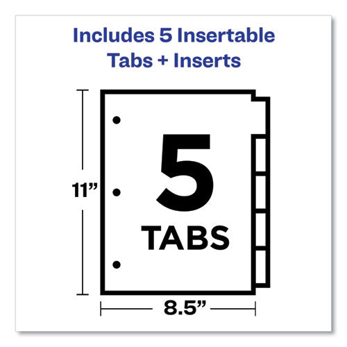 Insertable Big Tab Dividers, 5-tab,Double-sided Gold Edge Reinforcing, 11 X 8.5, Buff, Assorted Tabs, 1 Set