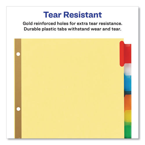 Insertable Big Tab Dividers, 8-tab, Double-sided Gold Edge Reinforcing, 11 X 8.5, Buff, Assorted Tabs, 1 Set.