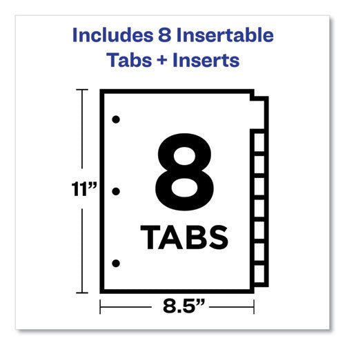 Insertable Big Tab Dividers, 8-tab, Double-sided Gold Edge Reinforcing, 11 X 8.5, Buff, Assorted Tabs, 1 Set.