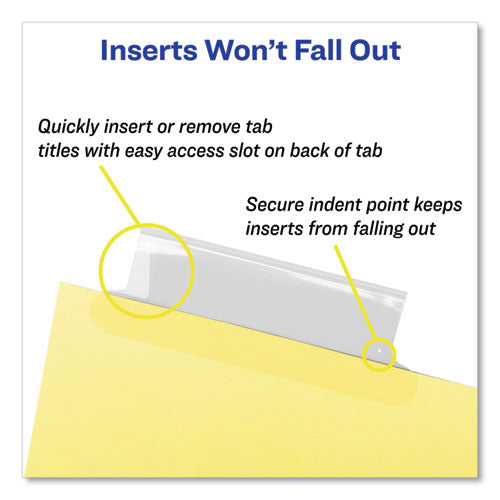 Insertable Big Tab Dividers, 5-tab, Double-sided Gold Edge Reinforcing, 11 X 8.5, Buff, Clear Tabs, 24 Sets.