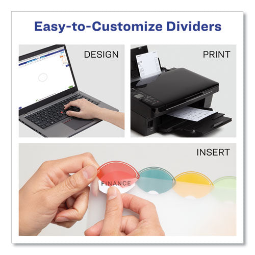 Insertable Style Edge Tab Plastic Dividers, 7-hole Punched, 5-tab, 8.5 X 5.5, Translucent, 1 Set.