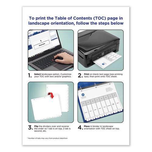 Customizable Toc Ready Index Black And White Dividers, 31-tab, 1 To 31, 11 X 8.5, 1 Set.