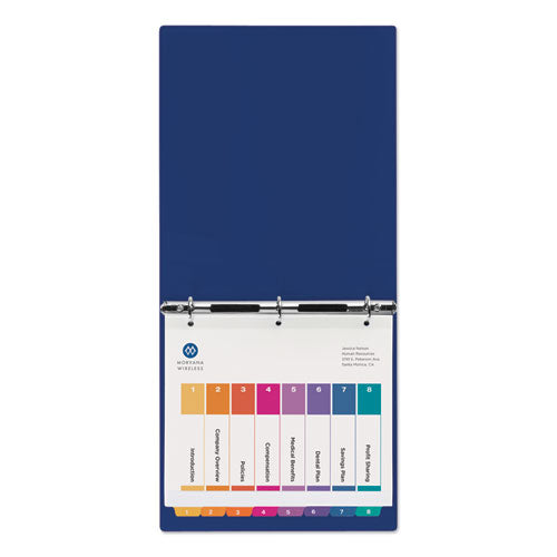 Customizable Toc Ready Index Multicolor Tab Dividers,Extra Wide Tabs, 8-tab, 1 To 8, 11 X 9.25, White, 1 Set