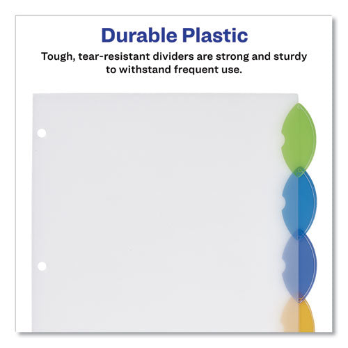 Insertable Style Edge Tab Plastic Dividers, 5-tab, 11 X 8.5, Translucent, 1 Set.