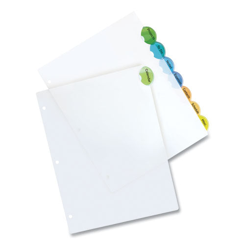 Insertable Style Edge Tab Plastic Dividers, 8-tab, 11 X 8.5, Translucent, 1 Set.