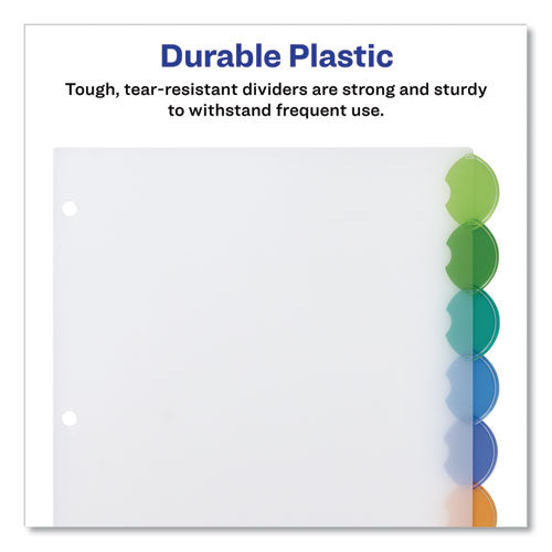 Insertable Style Edge Tab Plastic Dividers, 8-tab, 11 X 8.5, Translucent, 1 Set.