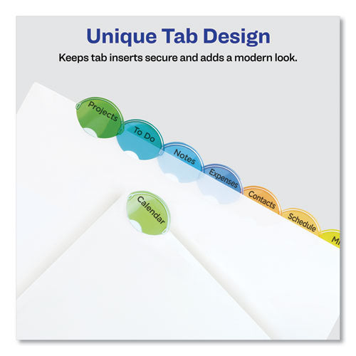 Insertable Style Edge Tab Plastic Dividers, 8-tab, 11 X 8.5, Translucent, 1 Set.