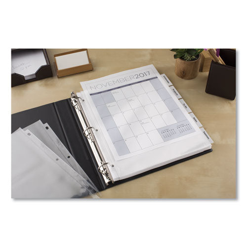 Insertable Big Tab Dividers, 5-tab, Single-sided Copper Edge Reinforcing, 11.13 X 9.25, White, Clear Tabs, 1 Set.