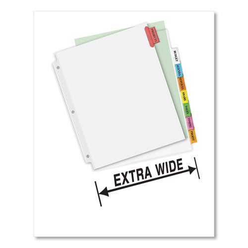 Insertable Big Tab Dividers, 8-tab, 11.13 X 9.25, White, Assorted Tabs, 1 Set.