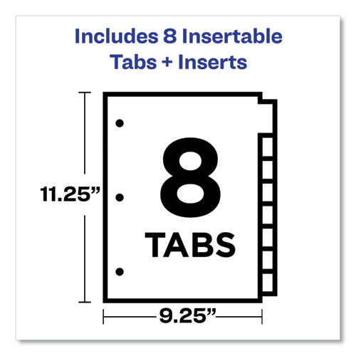 Insertable Big Tab Dividers, 8-tab, 11.13 X 9.25, White, Assorted Tabs, 1 Set.