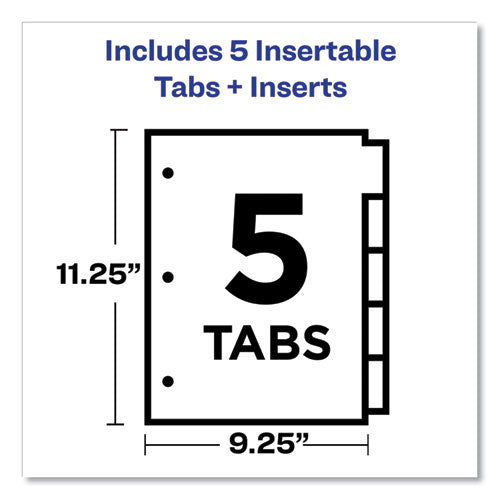 Insertable Dividers W/single Pockets, 5-tab, 11.25 X 9.13, White, 1 Set.