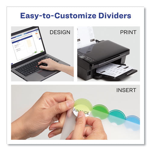 Insertable Style Edge Tab Plastic 1-pocket Dividers, 8-tab, 11.25 X 9.25, Translucent, 1 Set.