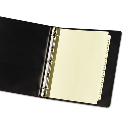 Preprinted Laminated Tab Dividers With Gold Reinforced Binding Edge, 25-tab, A To Z, 11 X 8.5, Buff, 1 Set.