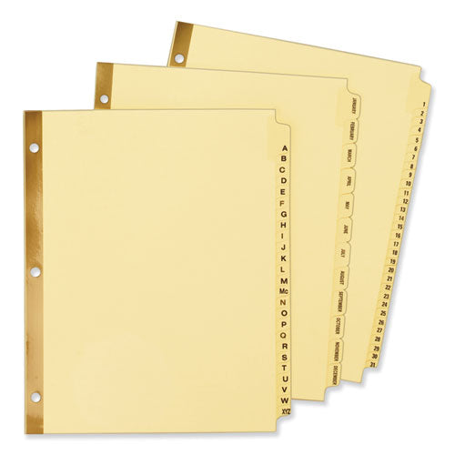 Preprinted Laminated Tab Dividers With Gold Reinforced Binding Edge, 31-tab, 1 To 31, 11 X 8.5, Buff, 1 Set.